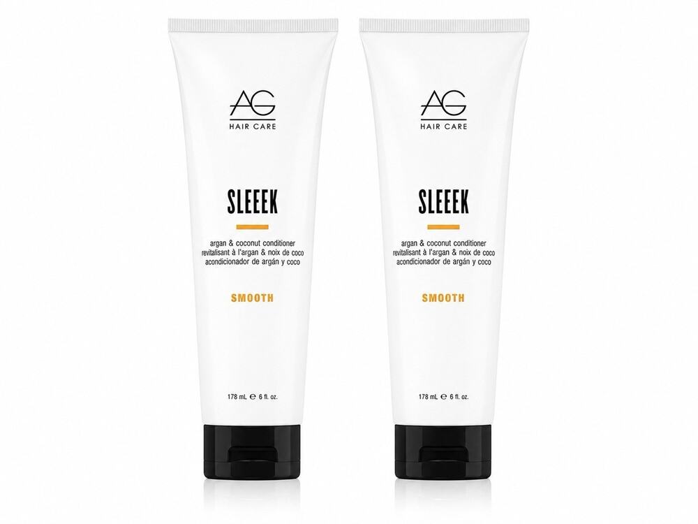 AG Hair Care SLEEK Smooth Argan & Coconut Conditioner 6 fl oz Duo Set 2 Pack